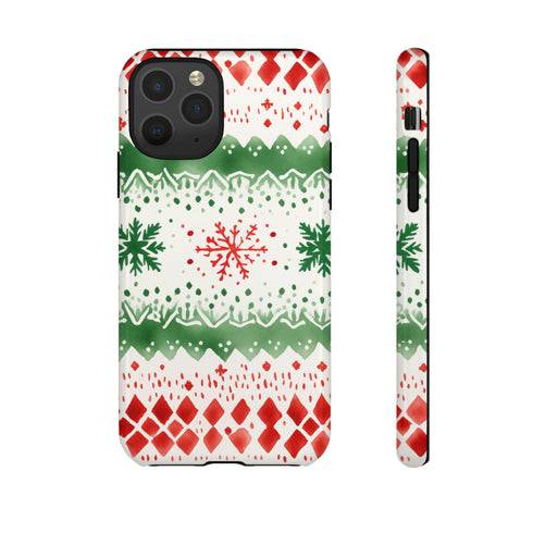 Watercolor Christmas Knitting - Impact Resistant Phone Case iPhone 11 Pro Glossy